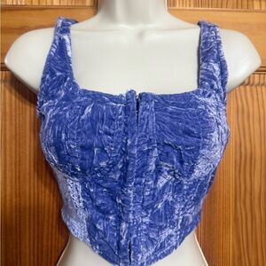 Women’s Like new! periwinkle Wild Fable Crushed Velvet Corset Crop Top – XS